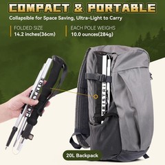 Lightweight Aluminum Collapsible Trekking Pole for Hiking (1 Pack)
