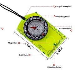 Abvsdu 2 Pieces Orienteering Compass, Superior Hiking Survival Compass for