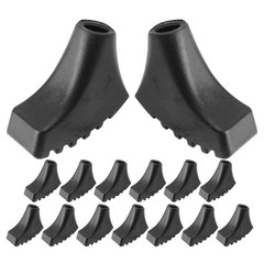 15Pcs Black Rubber Walking Stick Tip Covers Durable Hiking Pole End Caps