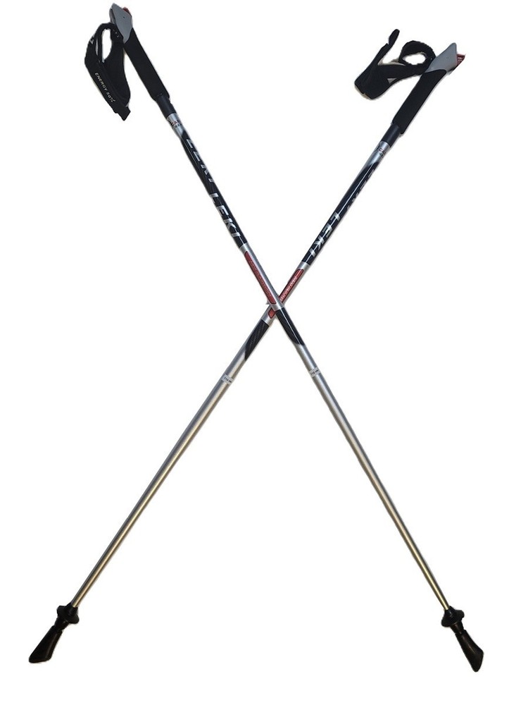 Leki Nordic Walking Speed Pacer Vario HM Carbon Adjustable Poles Silver 115cm