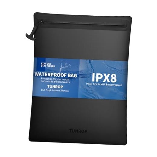 IPX8 Waterproof Document Bag: Submersible 1M / 30 Min for Business Travelers &