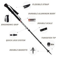 G2 GO2GETHRE Multipurpose Telescopic Trekking Poles – Strong Aircraft Alloy