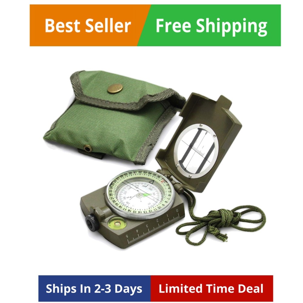 Multifunctional Tactical Survival Military Compass with Lanyard & Pouch | Wat…