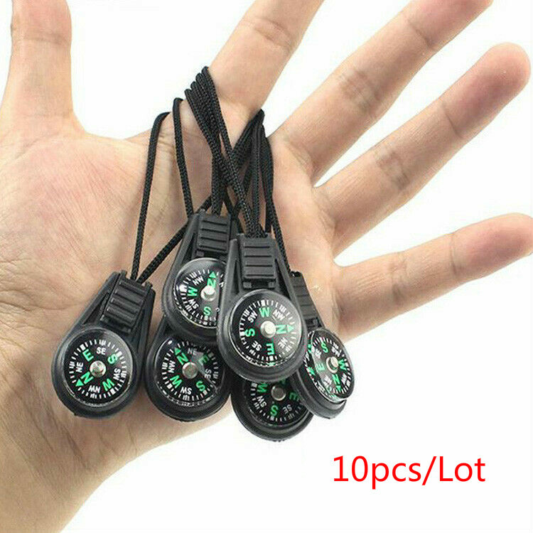 10 pcs/lot Key Chain Mini Pocket Compass Navigator for Outdoor Camping Hiking