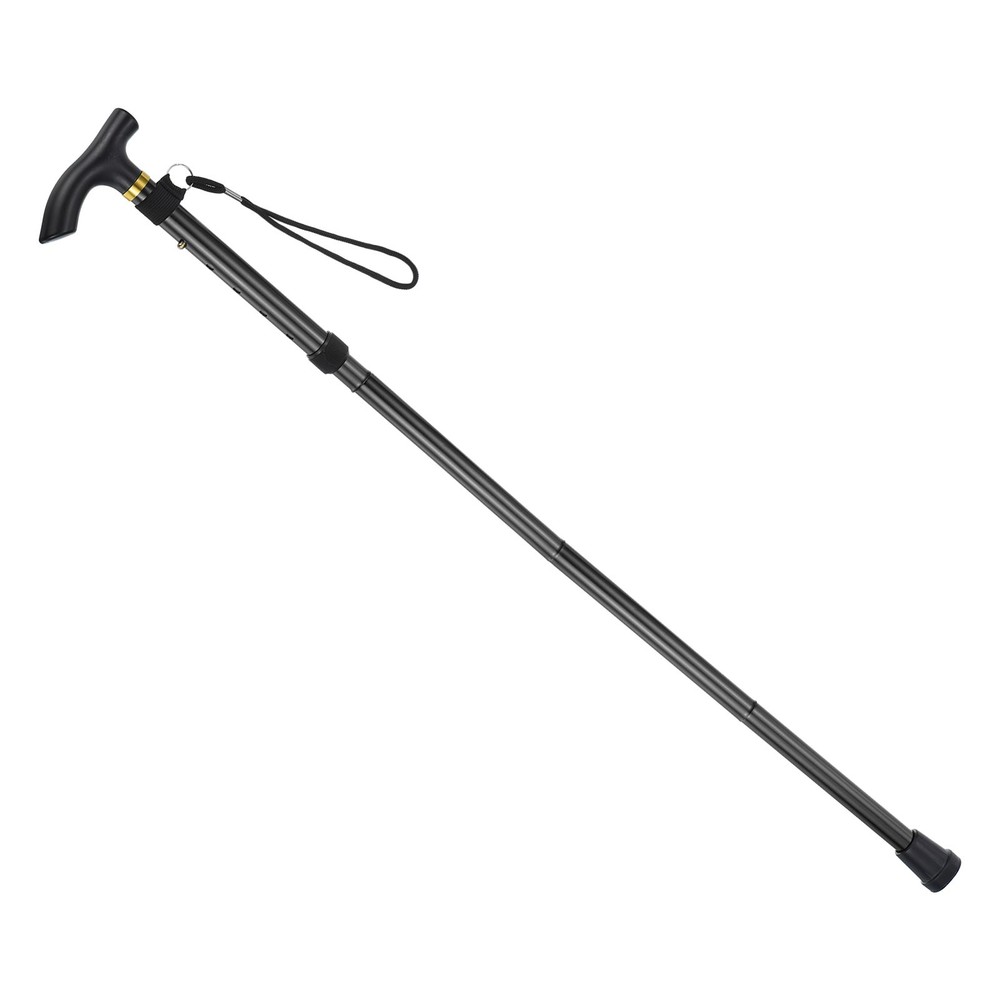 Trekking Poles, Collapsible Hiking Pole 33-37 Inch Folding Aluminum Alloy Black