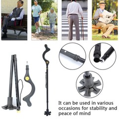 Foldable Walking Stick Adjustable Height Walking Stick Upright Walking Cane US