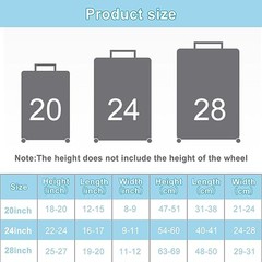 Clear Luggage Cover Protector Bag with Tag – Transparent PVC 24-Inch Black