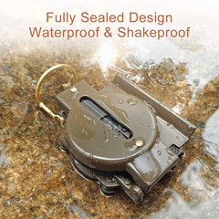 Multifunctional Military Compass, Amy Green, Waterproof and Shakeproof, Compass
