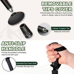 2X Walking Trekking Poles Hiking Sticks Adjustable Alpenstock for Women & Men