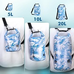 Dry Bag Waterproof Roll Top Storage Backpack, Keeps Gear Dry 5L Blue Camo