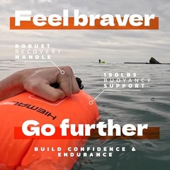 Swim Buoy for Open Water with Dry Bag 15L – Fully Waterproof Swim Bubble Orange