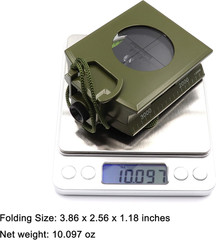 Military Compass Metal Lensatic Compass with Inclinometer, Night Fluorescent, Im