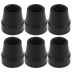 6Pcs Black Rubber Walking Cane Bottom Tips for Quad Canes Durable Non Skid Feet