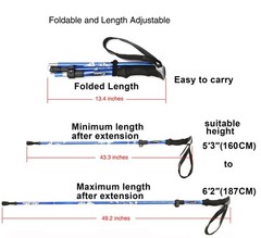 Aluminum Collapsible Ultralight Travel Trekking Hiking Pole for Men and Women…