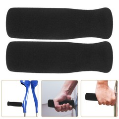 2Pcs Cane Handle Grip Replacement Black Nbr Soft Cushion with Nonslip Texture