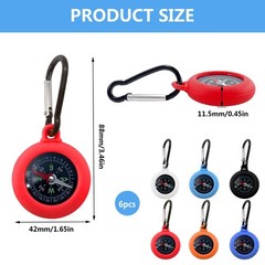6 Pack Kids Compass, Waterproof Mini Compass with Snap Hook, Heavy Duty…