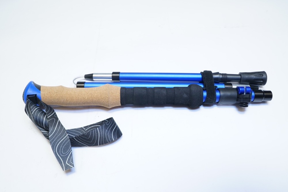 New Hiker Hunger Outfitters Z-Style Folding Trekking Pole Blue/Cork Ships FREE