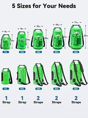 Dry Bag Waterproof for Women Men, 5L//20L/30L/40L Roll Top 10L Green