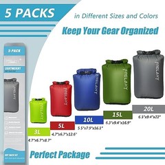 3-Pack/5-Pack Ultralight Dry Sack – Outdoor 5 Pack – Assorted Colors