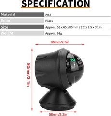 Dash Car Compass Precisely Auto Adjustable Boat Compass for Car Marine Boat Ship