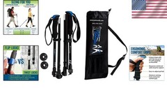 Adjustable Travel Walking Poles, Collapsible to 12.5 Inches with Accessories