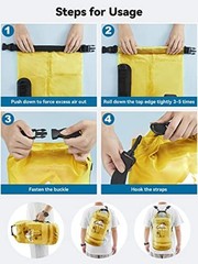 Waterproof Dry Bag for Men & Women – 10L/20L/30L/40L Roll Top 5L – Yellow