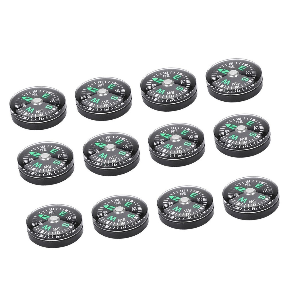 20mm 12pcs Mini Pocket Oil Filled Compass for Hiking Camping Outdoor Activities