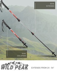 Wild Peak Trekking Poles Aluminum Adjustable Hiking Walking Sticks (Set of 2)