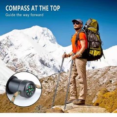 7-in-1 Retractable Trekking Walking Stick Lightweight Aluminum Multitool Gear