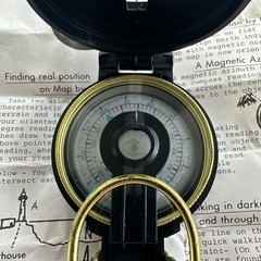 Vintage Engineer Lensatic Compass Made in Taiwan With Directions