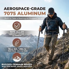 Lightweight Trekking Poles 7075 Aluminum with Cork Grip – Perfect for Travel