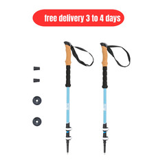 Lightweight Carbon Fiber Adjustable Quick Lock Trekking Poles with Cork Grip – 2