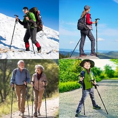 1 Pair of Trekking Poles Walking Hiking Sticks Anti-shock Adjustable Alpenstock