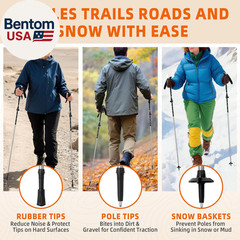 Collapsible Trekking Poles for Hiking – Lightweight Foldable Hiking Poles, 2 Pac
