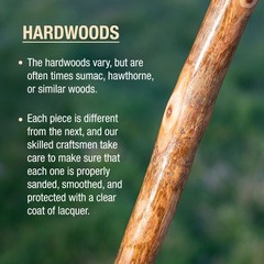 Brazos American Hardwood Walking Stick Handcrafted Hiking Support Made in USA
