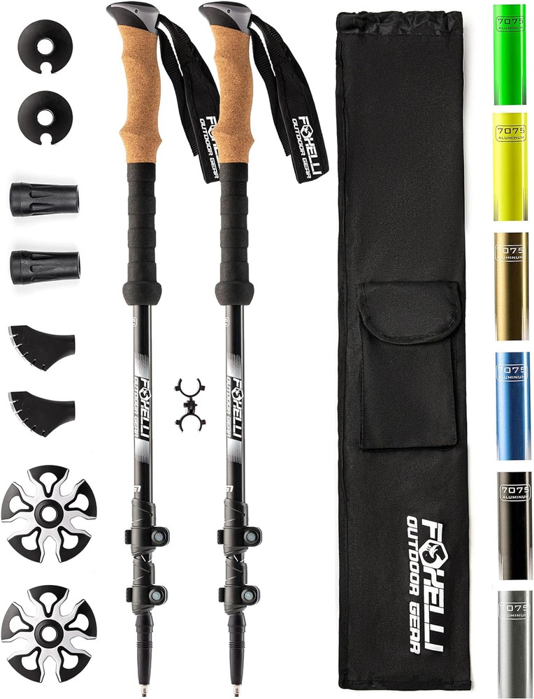 Trekking Poles – 2-Pc Pack Collapsible Lightweight Hiking Poles, Strong Aircraft