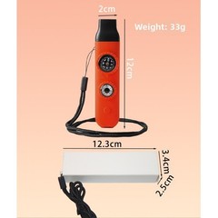 7 in 1 Survival Whistle with For Compass LED Light Magnifier for Outdoor Travel