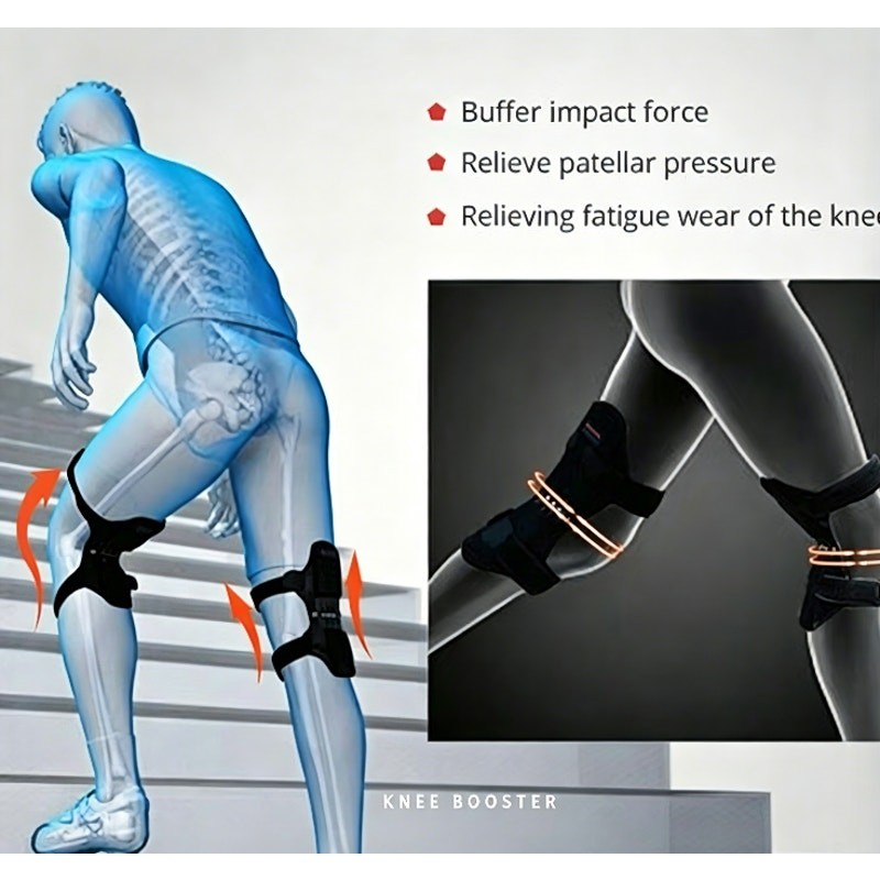 3 Spring Knee Booster Brace Support for Walking Climbing Labor
