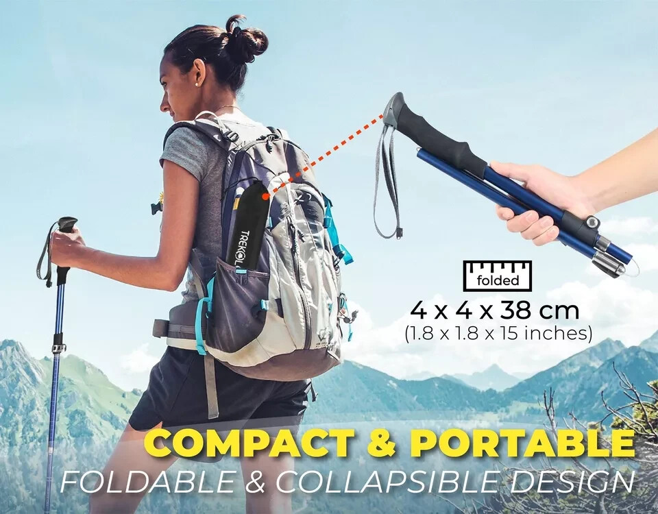 TREK-Z SE : FOLDABLE TREKKING HIKING POLES (2 Poles in Package)