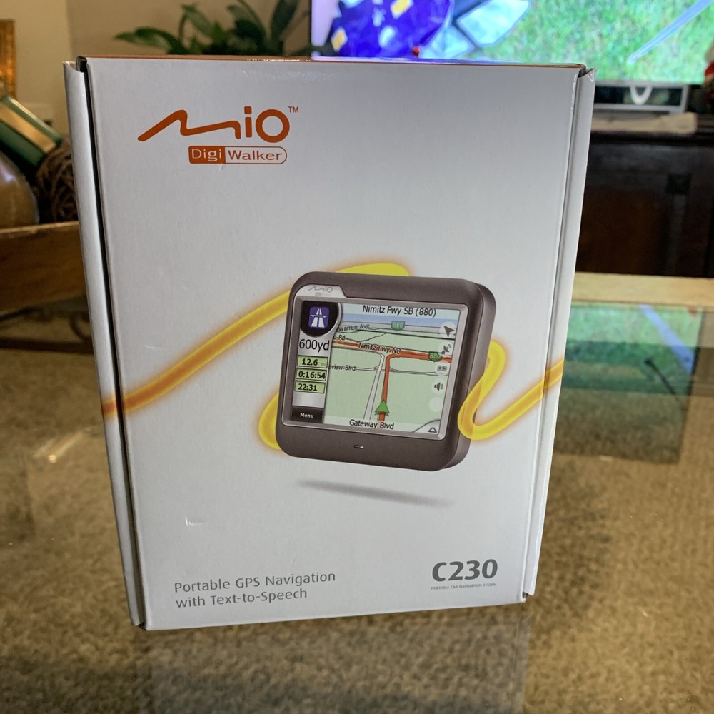 Mio Digi Walker Model C230 Portable GPS Navigation Text To Speech Powers On