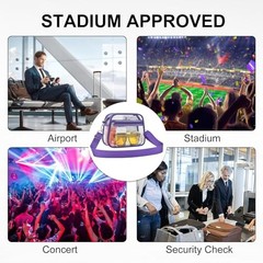 Clear Bag for Stadium Events Clear Sports Fan Handbags Purses with Small Purple