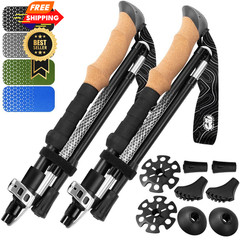 Premium Foldable Hiking 100-120 cm for Height: 5’9″ and smaller, Cork – Black