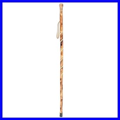 Big Ball Head Twisted Style Wooden Walking Stick for Hiking with Compass Natu…