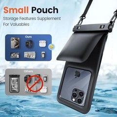 Floating Waterproof Phone Pouch – 2 Pack IPX8 Waterproof Phone Bag Black+Pink