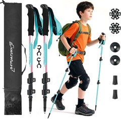 Kids Trekking Poles for Hiking – Collapsible Lightweight Hiking Poles, 2 Pack