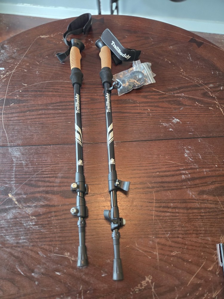 Trail Buddy Trekking Hiking Poles.adjust To 54 Inch. Black. Wrist Straps…