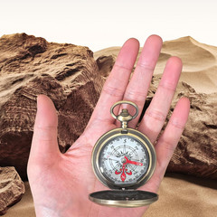 Vintage Steampunk Pocket Compass, Zinc Alloy Camping Survival Compass Hollow Cam