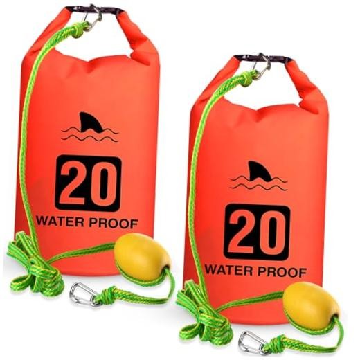 2 Set 20L Sand Anchor Heavy Duty Buoy Kit 2 in 1 Kayak Anchor Floating Orange