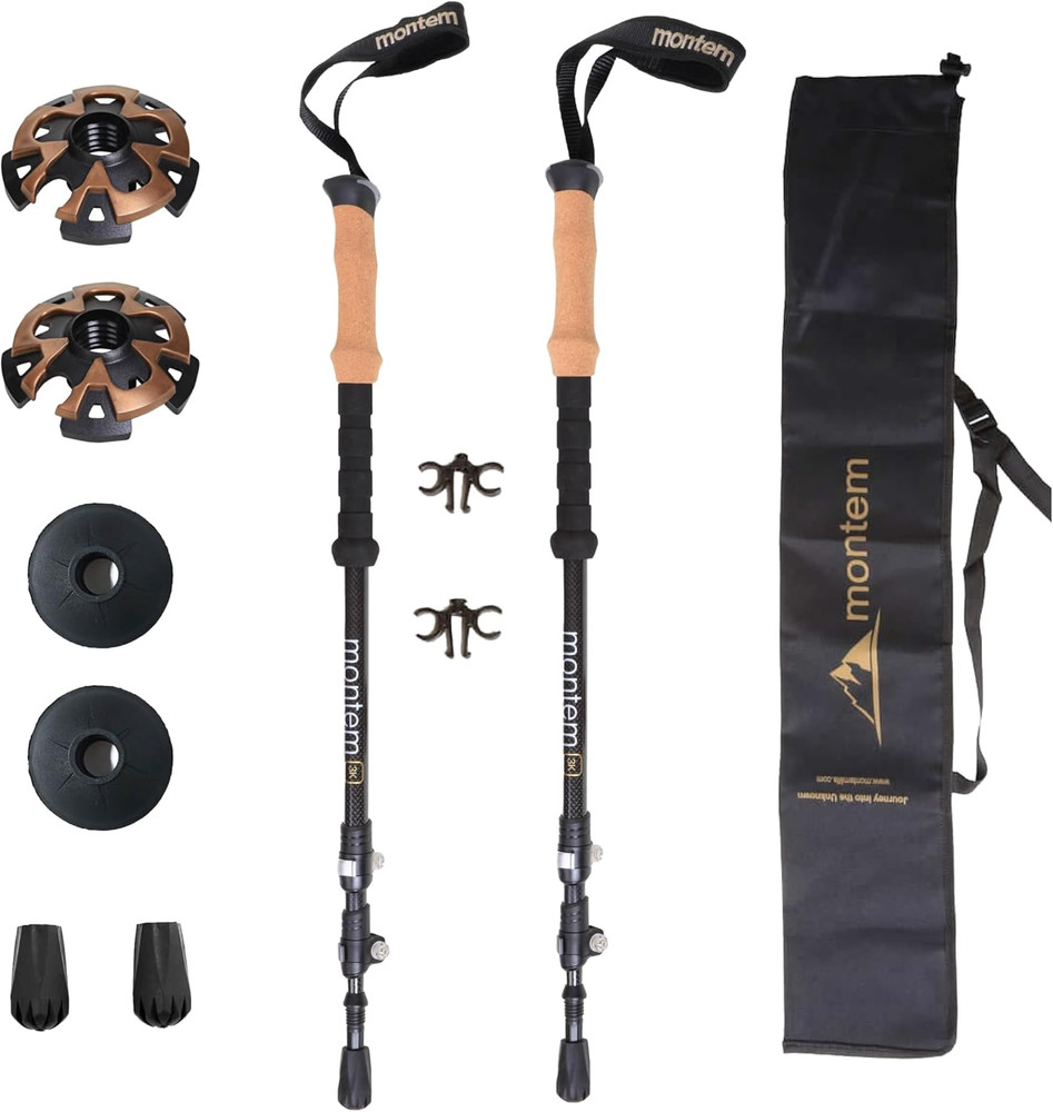 Ultralight 3K Carbon Fiber Trekking Poles – Shock Absorbing & Quick Lock Pair
