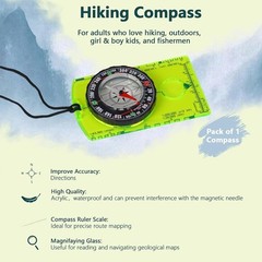 2PCS Orienteering Compass, Hiking Survival Compas, Compasses Kids for green NEW